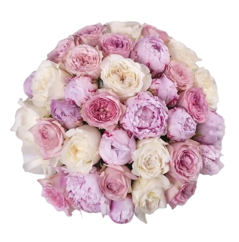 Bouquet of Pink Peonies & Garden Roses