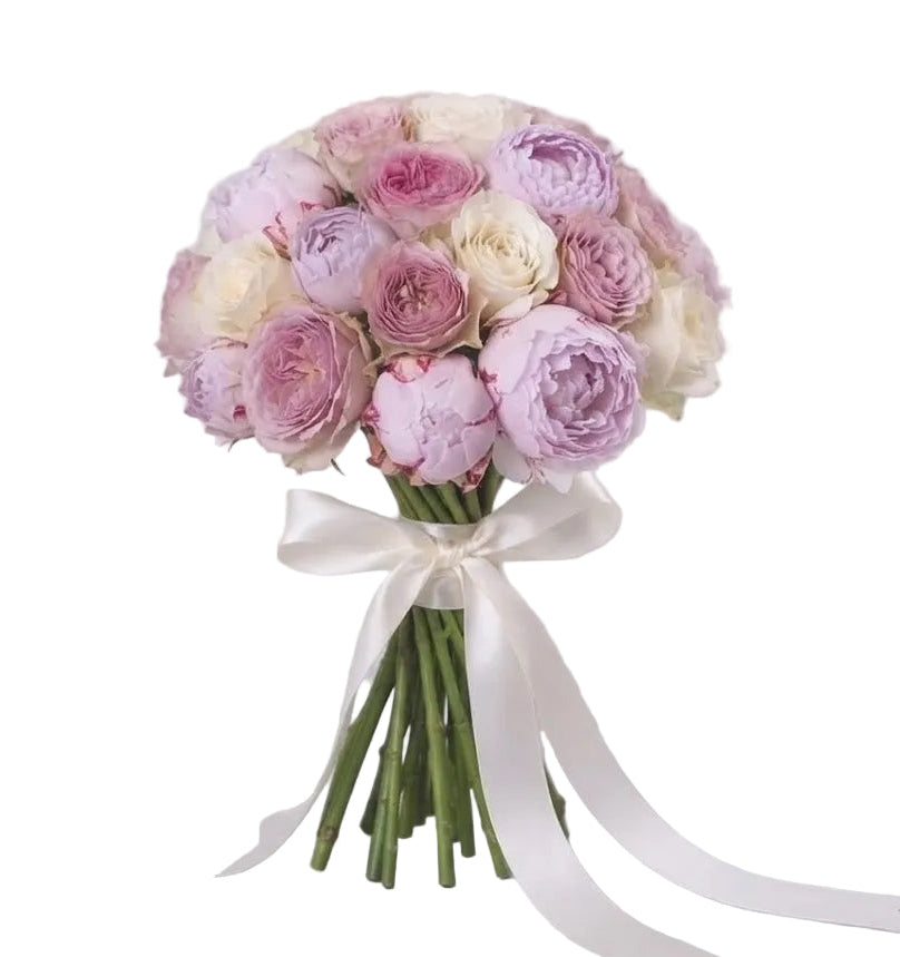 Bouquet of Pink Peonies & Garden Roses