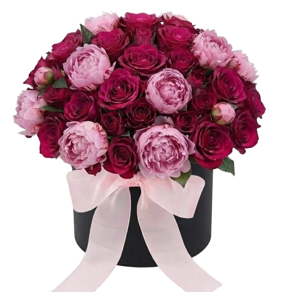 Cerise Blooms & Romantic Pink Peony Elegance Box