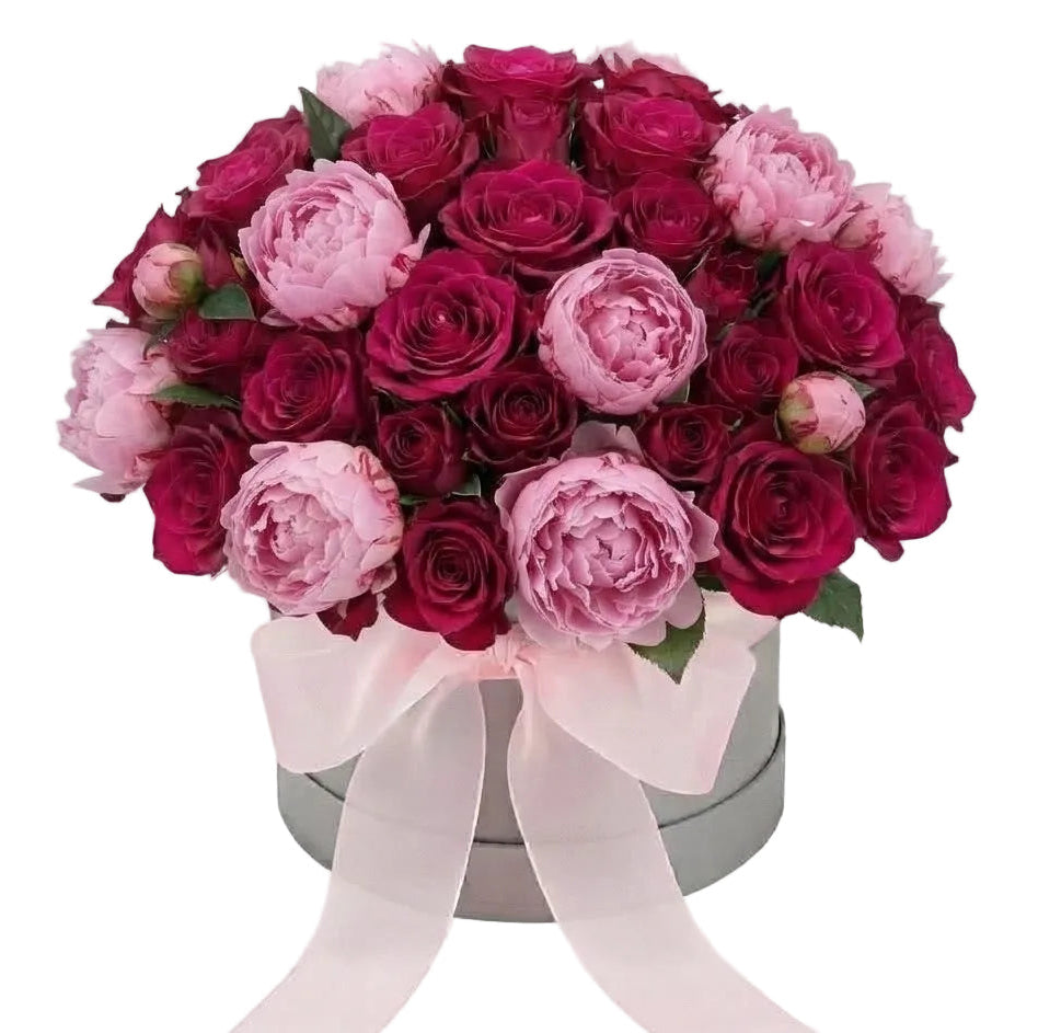 Cerise Blooms & Romantic Pink Peony Elegance Box
