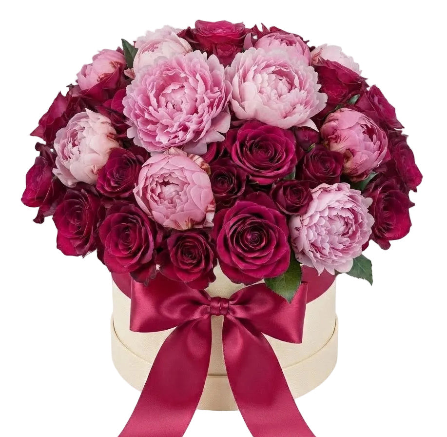 Cerise Blooms & Romantic Pink Peony Elegance Box