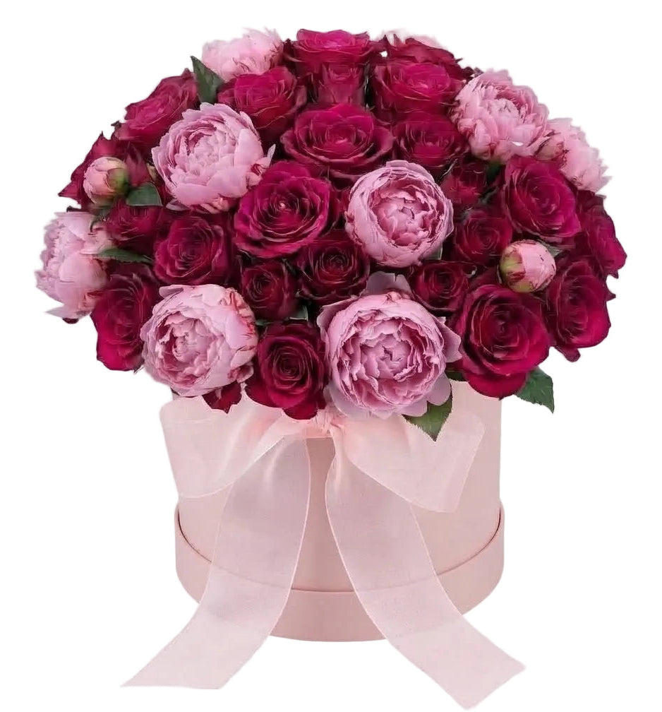 Cerise Blooms & Romantic Pink Peony Elegance Box