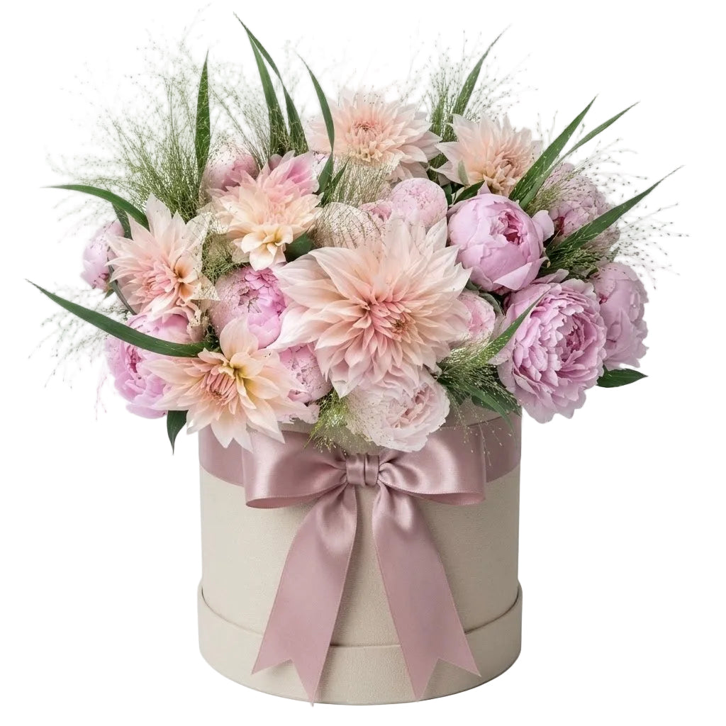 Champagne Blush – Dahlia & Peony Flower Box