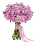 Fragrant Bouquet of Pink Peonies with Stocks