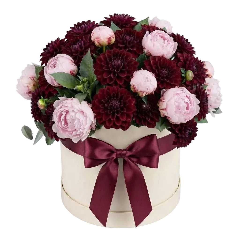 Gorgeous Box of Dahlia & Pink Peony