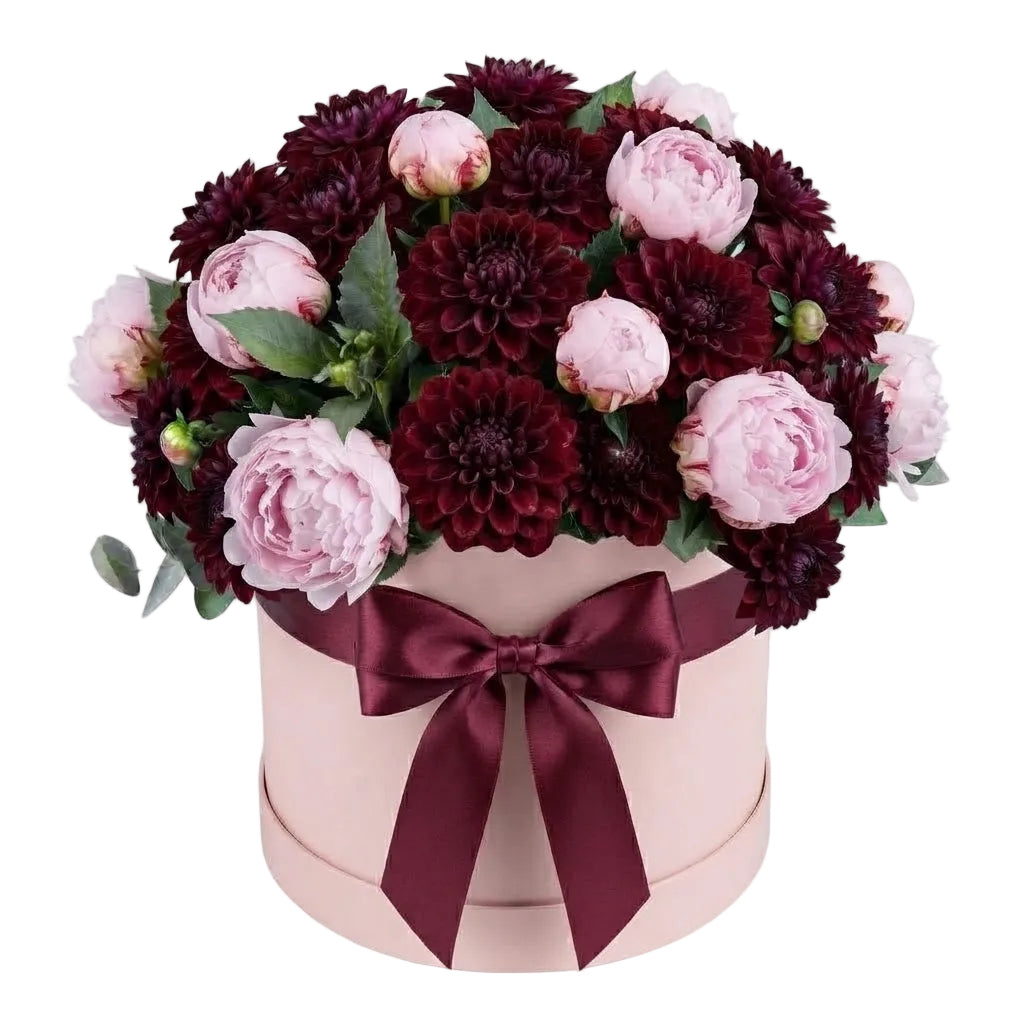 Gorgeous Box of Dahlia & Pink Peony