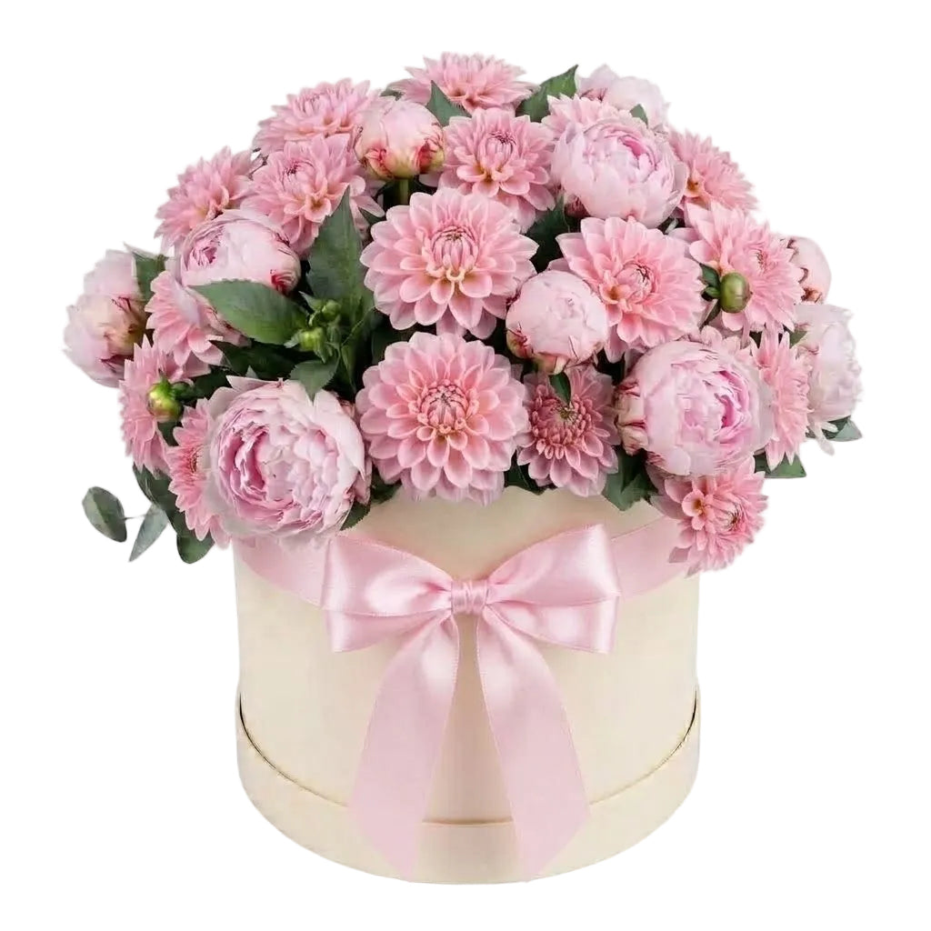 Gorgeous Box of Dahlia & Pink Peony