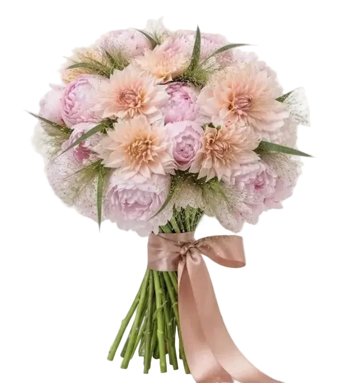 Luxury Blush Blooms – Dahlia & Peonies Bouquet