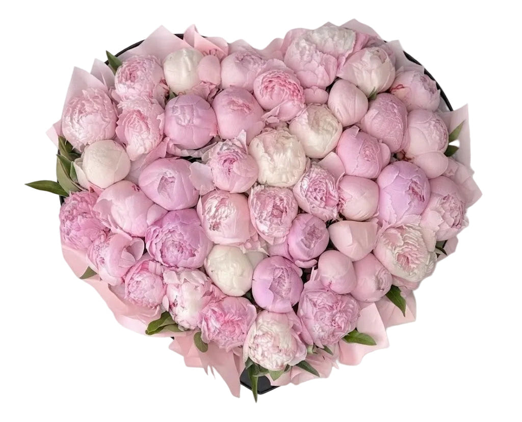 Peonies of Love – Luxury Heart Box