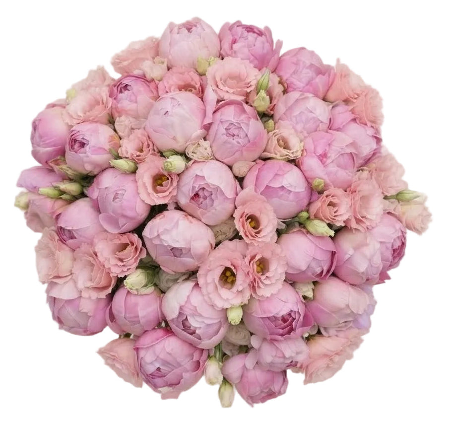 Pink Peonies with Lisianthus Pretty Bouquet