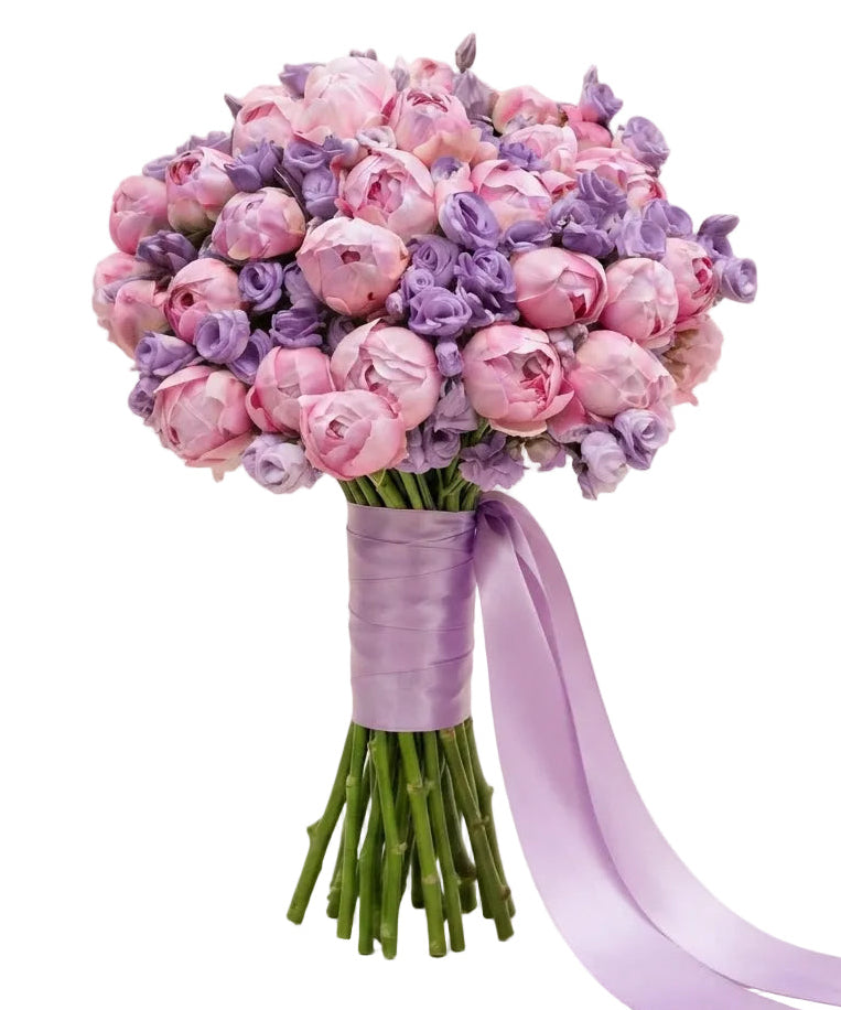 Pink Peonies with Lisianthus Pretty Bouquet