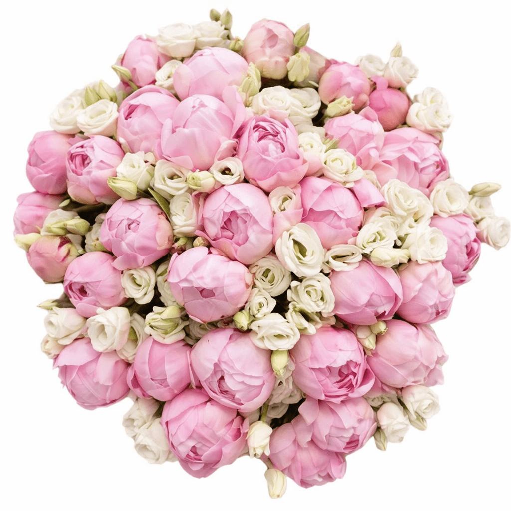 Pink Peonies with Lisianthus Pretty Bouquet