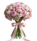 Pink Peonies with Soft Sedum and Scabiosa Bouquet