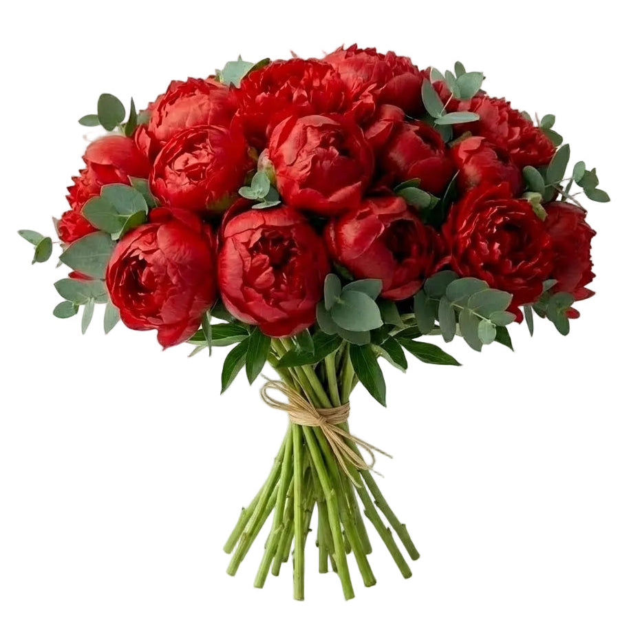 Premium Red Peonies Bouquet