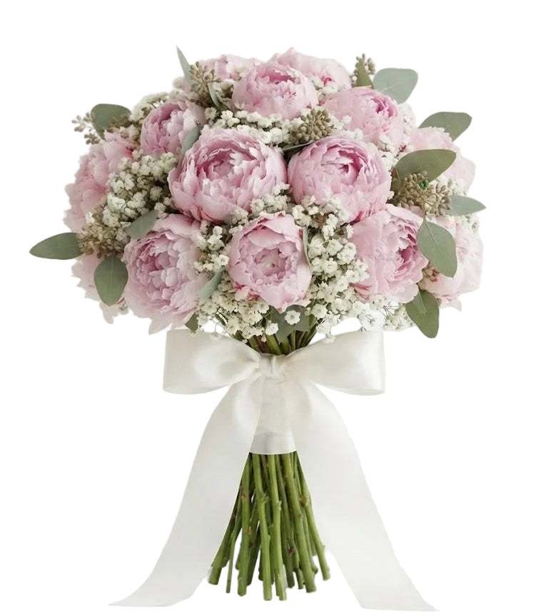 Refined Bouquet of Peonies with Gypsophila