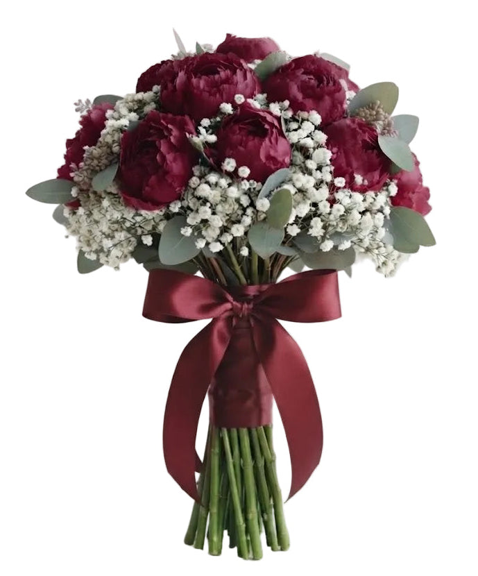 Refined Bouquet of Peonies with Gypsophila