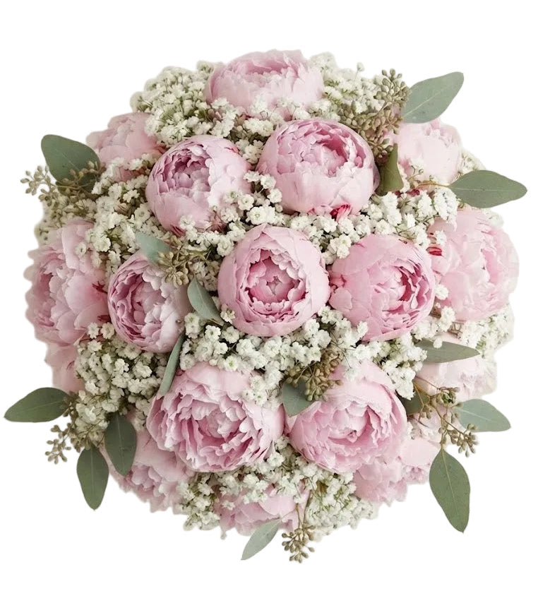 Refined Bouquet of Peonies with Gypsophila