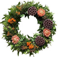 Autumn Wild Wreath with Pink Protea & Lotus Seedheads - Fresh Bouquet Co.