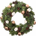 Christmas Wreath with Golden Baubles & Cones - Fresh Bouquet Co.