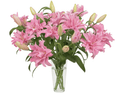 Double Lily Bouquet in Vase - Fresh Bouquet Co.