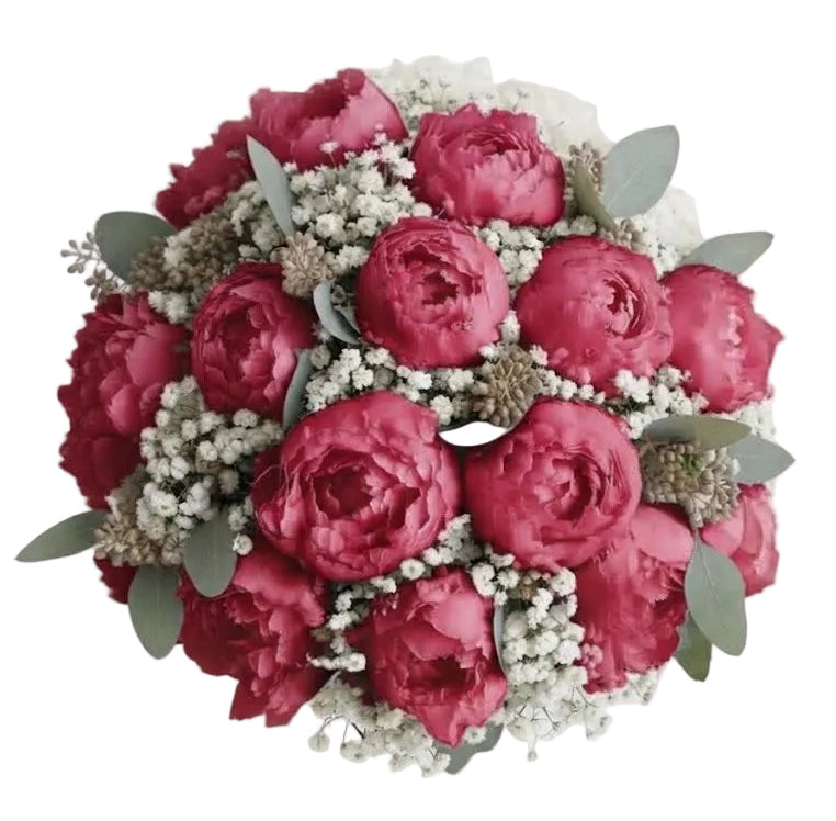 Refined Bouquet of Peonies with Gypsophila