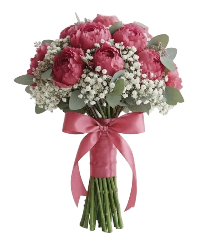 Refined Bouquet of Peonies with Gypsophila