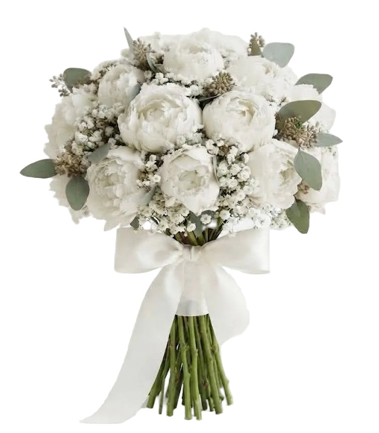 Refined Bouquet of Peonies with Gypsophila