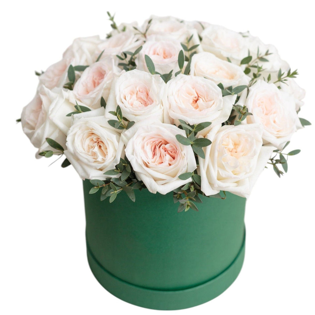 Fragrant White O'Hara Garden Roses Box - Fresh Bouquet Co.