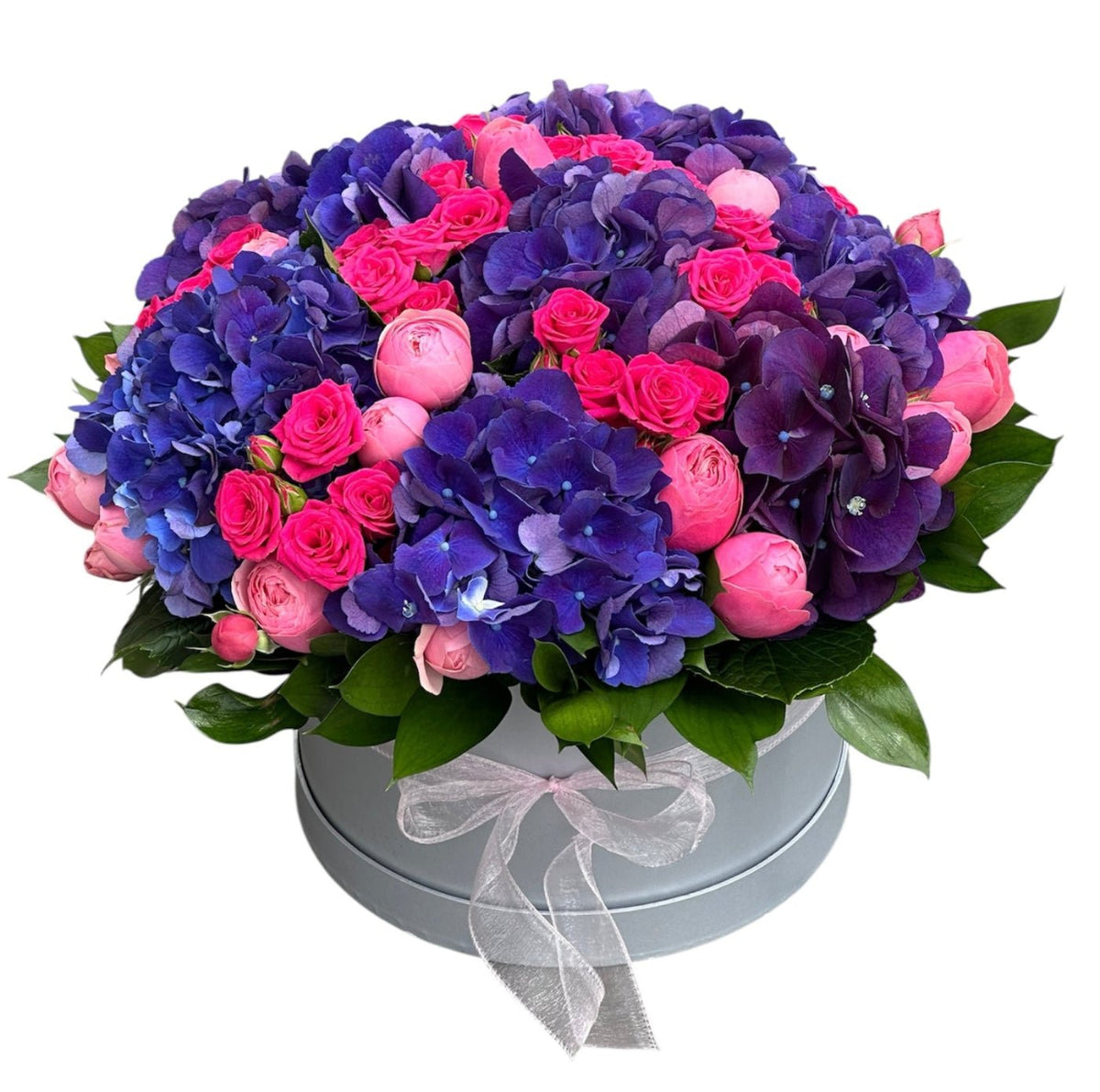 Hydrangea and Spray Roses Box - Fresh Bouquet Co.