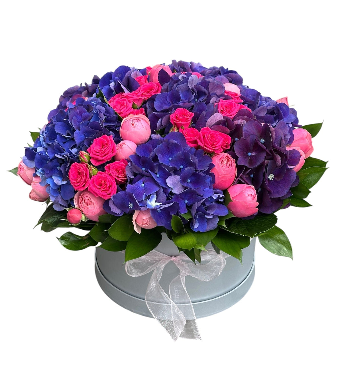 Hydrangea and Spray Roses Box - Fresh Bouquet Co.