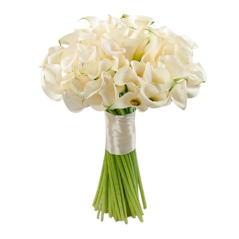 Ivory Calla Lily Bouquet in Vase - Fresh Bouquet Co.