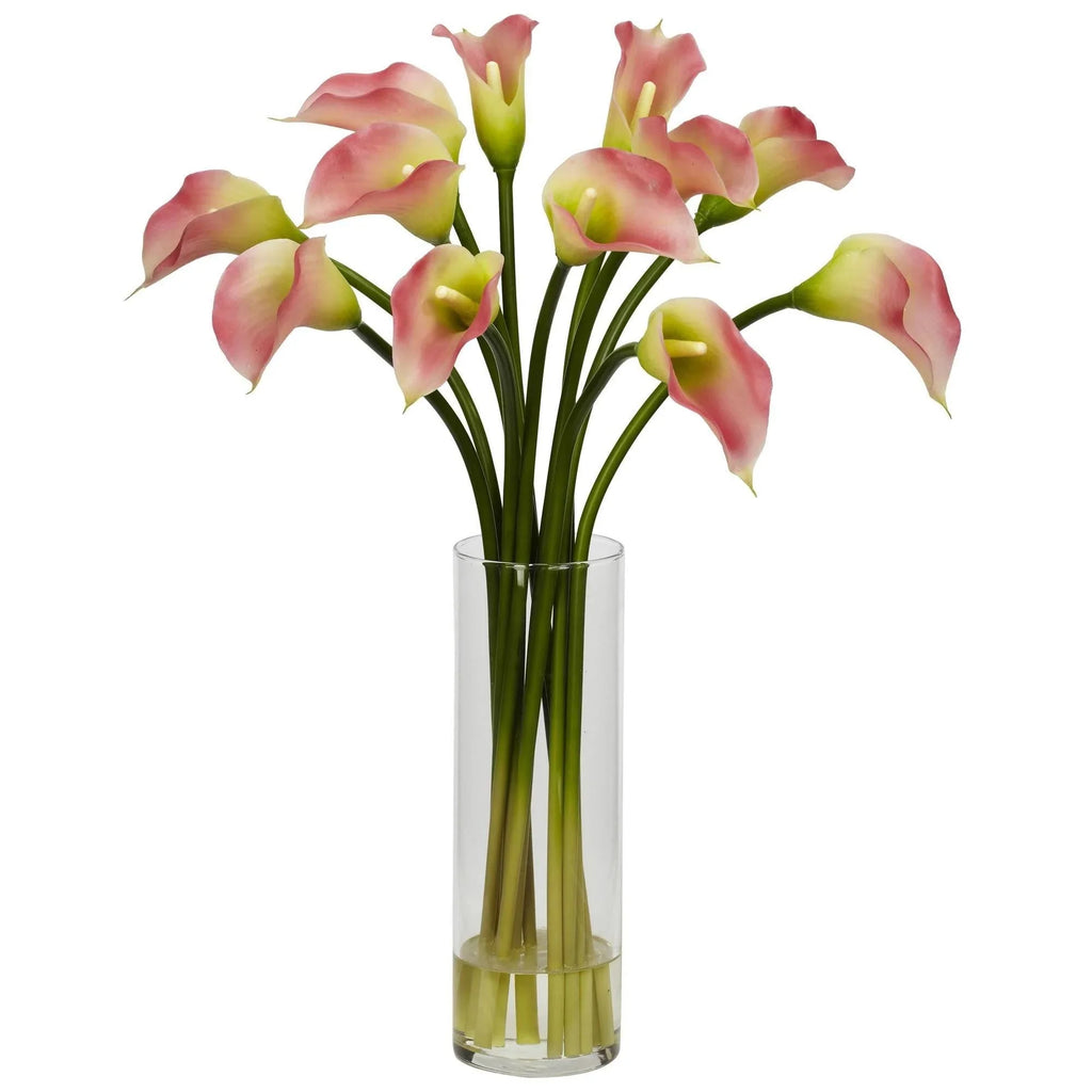 Light Pink Calla Lily Bouquet in Vase - Fresh Bouquet Co.
