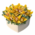 Luxury Cymbidium Orchids in Heart Box - Fresh Bouquet Co.