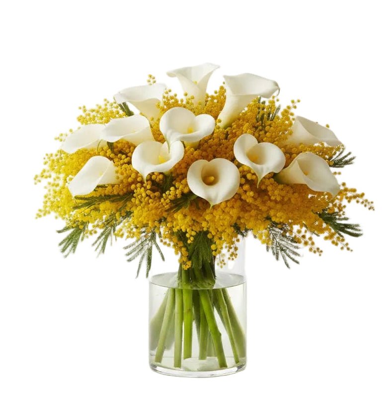 Mimosa and Calla Lily Luxury Bouquet - Fresh Bouquet Co.