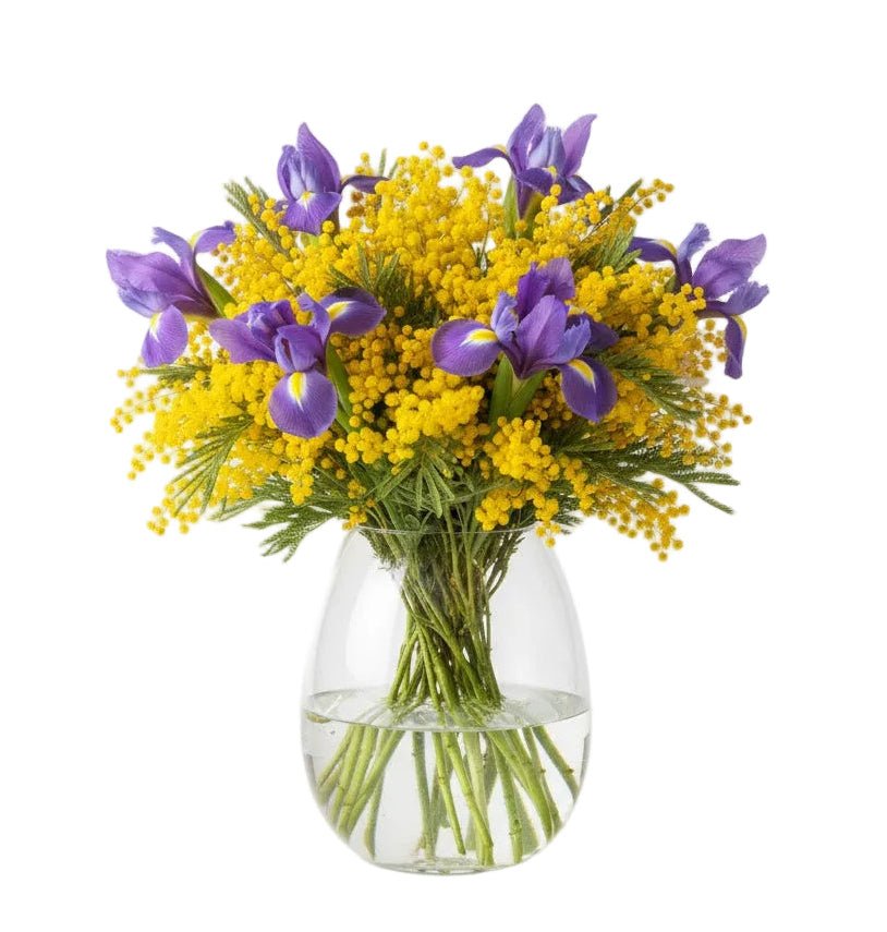 Mimosa and Iris Bouquet - Fresh Bouquet Co.