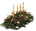 Natural Centerpiece with Cones and Gold Taper Candles - Fresh Bouquet Co.