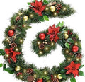 Natural Christmas Garland with Baubles & Poinsettia - Fresh Bouquet Co.