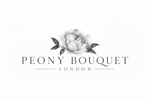 Peony Bouquet London - czarno-białe logo