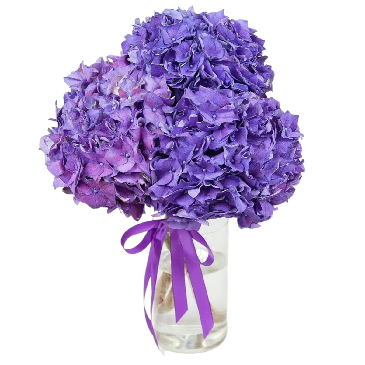 Purple Hydrangea Bouquet in Vase - Fresh Bouquet Co.