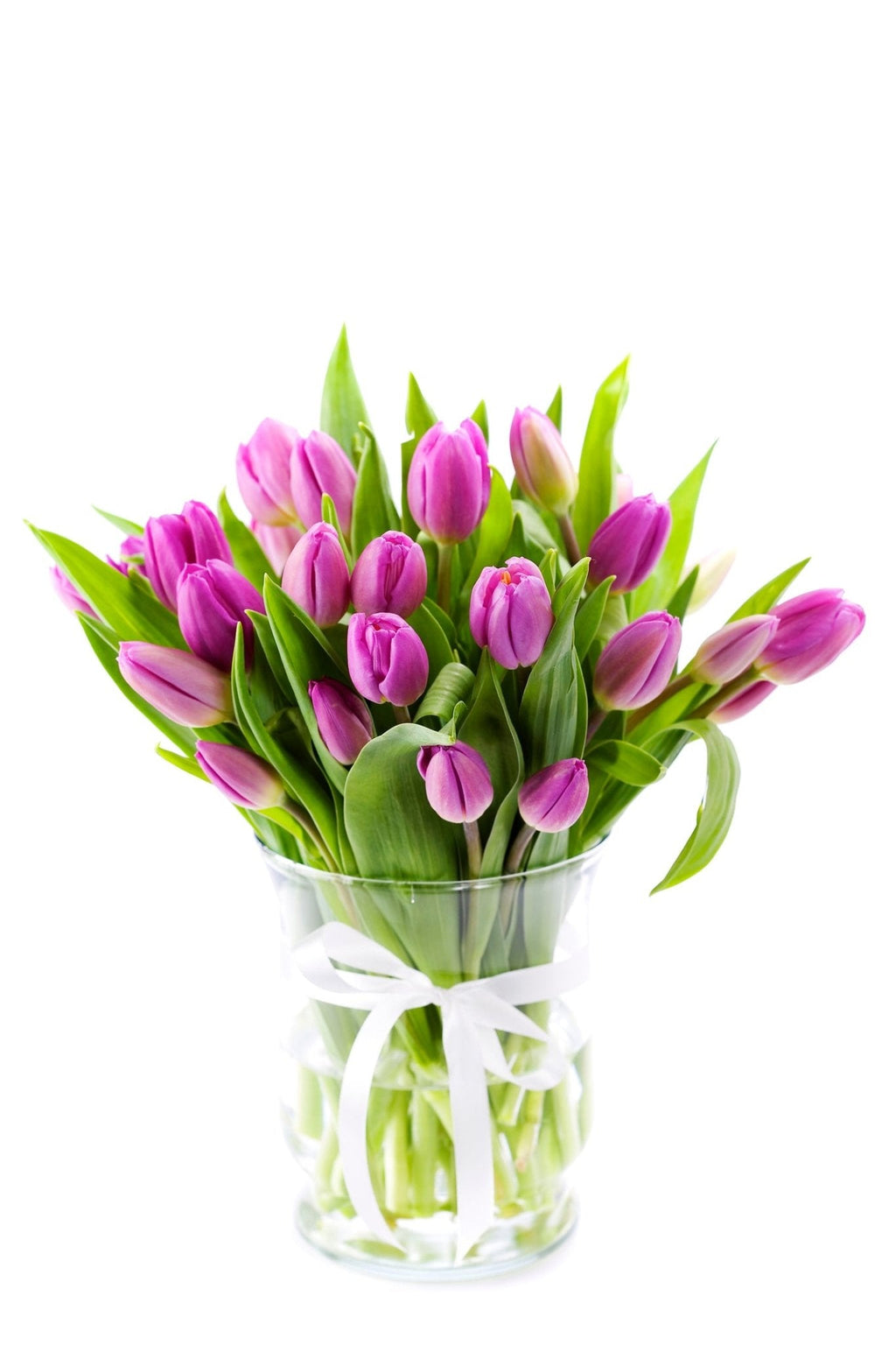 Purple Tulips Bouquet in Classic Vase - Fresh Bouquet Co.