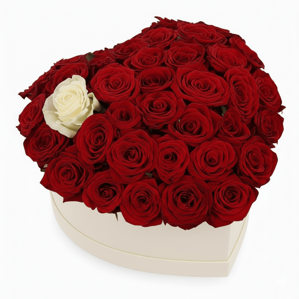 Roses Heart Box Love More - Fresh Bouquet Co.
