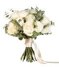 Roses with Eucalyptus Bridal Wedding Bouquet - Fresh Bouquet Co.