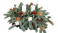 Spruce Candle Centerpiece with Lotus Pad, Cones and Ilex Berries - Fresh Bouquet Co.