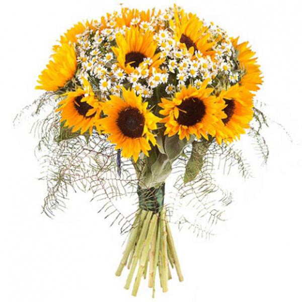 Sunflowers & Tanacetum Bouquet - Fresh Bouquet Co.