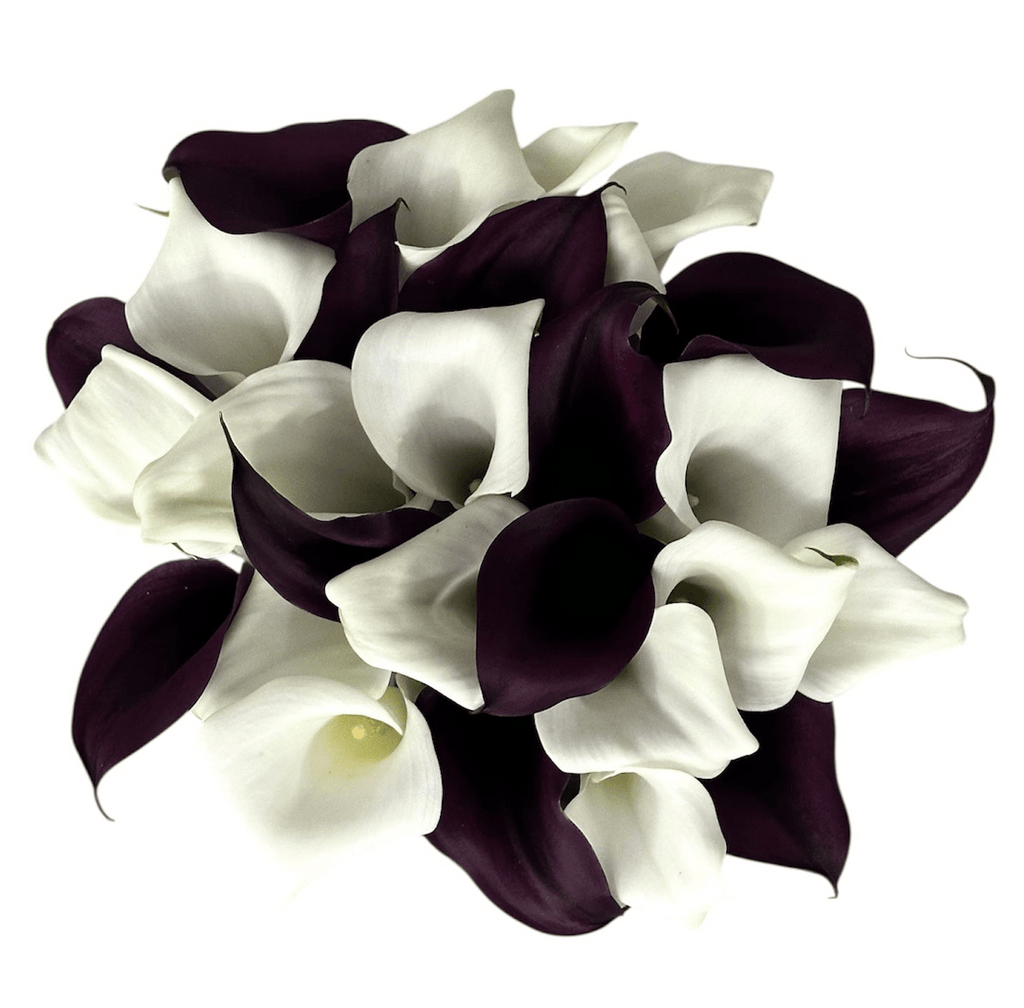 White and Burgundy Calla Lily Bridal Wedding Bouquet - Fresh Bouquet Co.