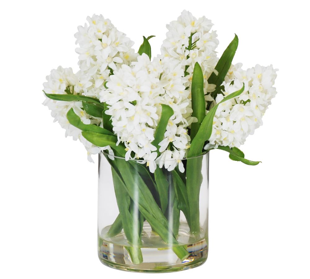 White Hyacinth Bouquet in Vase - Fresh Bouquet Co.