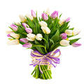 White & Lavender Tulips Bouquet - Fresh Bouquet Co.