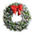 White - Tipped Spruce Christmas Wreath with Red Bow - Fresh Bouquet Co.